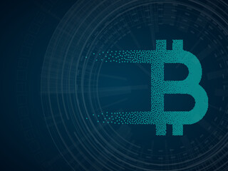 Obraz premium 2d illustration bitcoin sign with background 