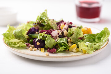 Fresh vegetables and cereal salad. Healthy and Vegetarian Meal