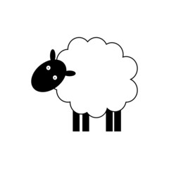 Lamb icon. Livestock character. Agriculture animal. Mammal sign. Cartoon style. Vector illustration. Stock image. 