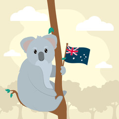 koala on a tree illustration