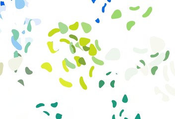 Light blue, yellow vector template with memphis shapes.