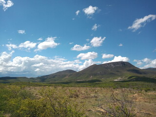 Fototapeta premium Beautiful landscape with mountains, hills,plateaus and valleys in the background