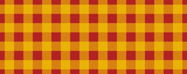 Banner, plaid pattern. Fire brick on Yellow color. Tablecloth pattern. Texture. Seamless classic pattern background.