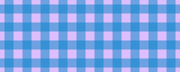 Banner, plaid pattern. Lavender on Blue color. Tablecloth pattern. Texture. Seamless classic pattern background.