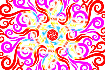 Beautiful colourful  caleidoscope gradient of traditional batik ethnic frame illustration for wallpaper background ads clothing or presentation template
