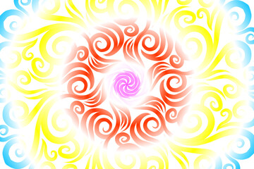 Beautiful colourful  caleidoscope gradient of traditional batik ethnic frame illustration for wallpaper background ads clothing or presentation template