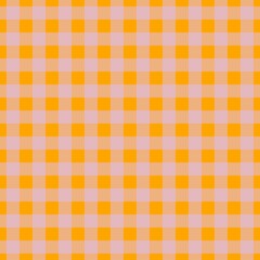 Plaid pattern. Orange on Lavender color. Tablecloth pattern. Texture. Seamless classic pattern background.