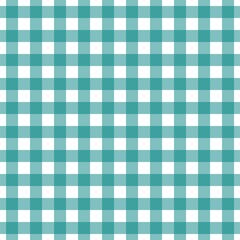 Plaid pattern. White on Teal color. Tablecloth pattern. Texture. Seamless classic pattern background.