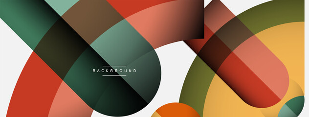 Obraz premium Trendy shapes, color minimal design composition, lines and shadows for wallpaper banner background or landing page