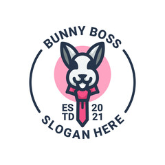 Illustration vector graphic of Bunny Boss, good for logo design