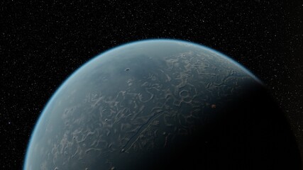 Planets and galaxy, science fiction wallpaper 3d render