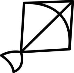 Unique Kite Vector Line Icon on white background..eps