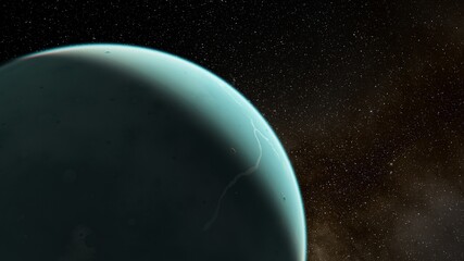 Obraz premium Planets and galaxy, science fiction wallpaper 3d render