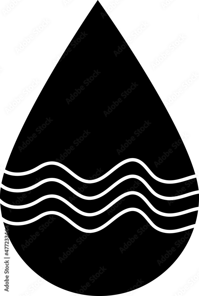 Poster drop icon with waves on white background..eps