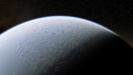 Planets and galaxy, science fiction wallpaper 3d render
