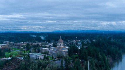 Fototapeta premium Aerial view of Olympia, Washington 