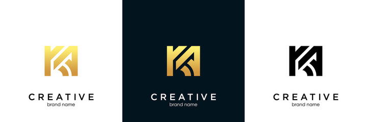 Initial Letter KA Logo, Vector Illustration Design - obrazy, fototapety, plakaty