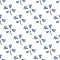 Bluebell flower Seamless Pattern Design