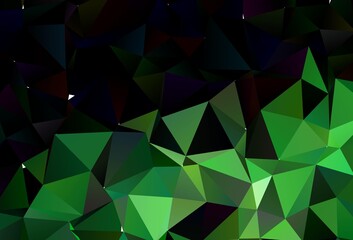 Dark Green vector blurry triangle pattern.