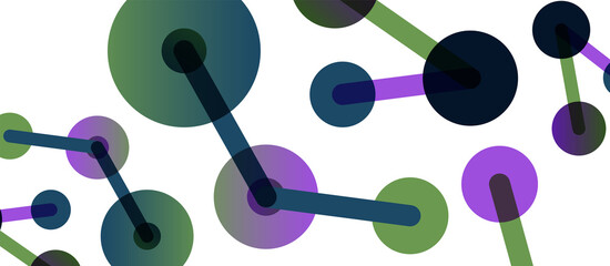 Abstract background. Round dots connected by lines. Trendy techno business template for wallpaper, banner, background or landing