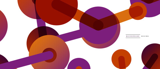 Abstract background. Round dots connected by lines. Trendy techno business template for wallpaper, banner, background or landing