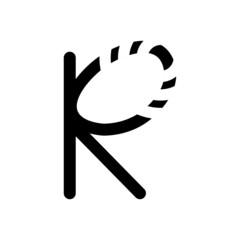 Letter R logo design. Geometric monochrome symbol. Business alphabet logotype. Monogram vector illustration in black and white color. Creative line for company branding