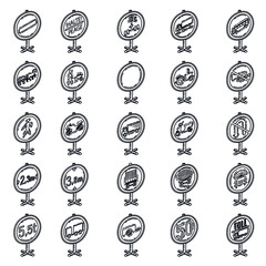 Mandatory and Prohibitory Traffic Sign Set Icon Vector