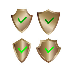 Security shield check mark icon