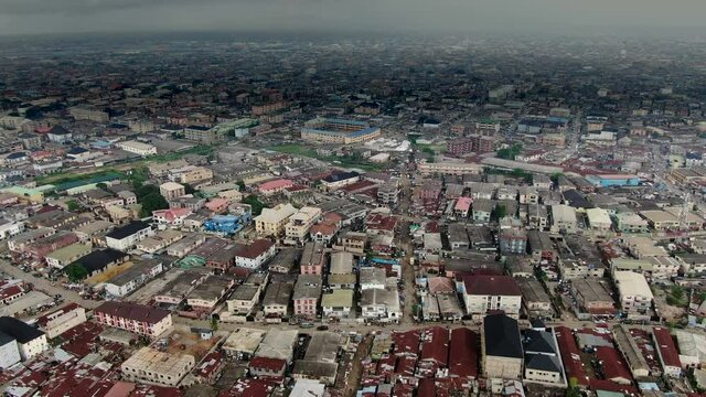 Densely Populated Suburb Of Surulere In The Mainland Lagos City Of Nigeria, West Africa - Arial View