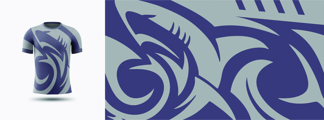Tshirt sport wave shark background for extreme jersey team, racing, cycling, football, gaming, backdrop, wallpaper.