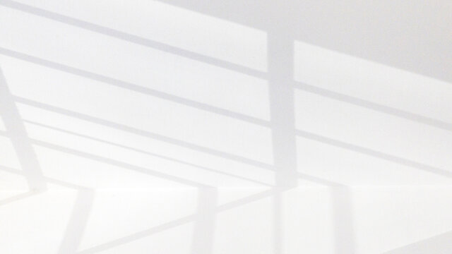 Shadow background. Sunlight architecture abstract background with light, black shadow overlay from window on white texture wall. Product presentation, backdrop and mockup, summer seasonal concept.