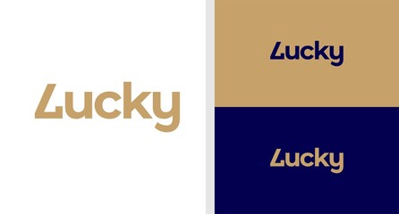 LUCKY LOGO WORDMARK NUMBER SEVEN EDITABLE