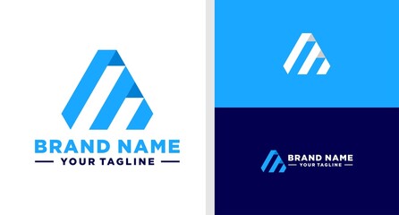 TRIANGLE LOGO GRAPHIC CHART NEGATIVE SPACE TECHNOLOGY EDITABLE