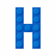 Plastic building blocks alphabet. The letter H.