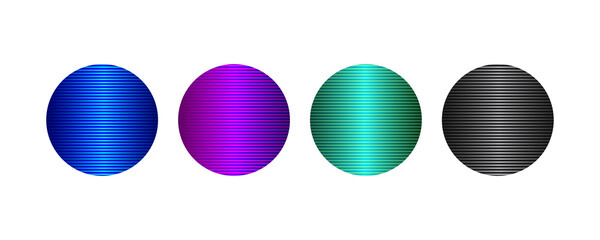 Set of digital round scan effect signs