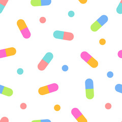 Pills seamless pattern, medicine texture