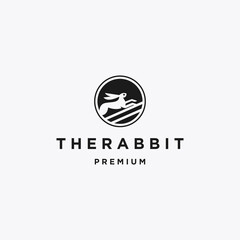 The Rabbit logo icon flat design template 