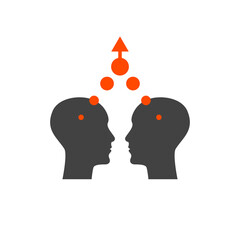 Vision, interaction icon. Networking, empathy logo