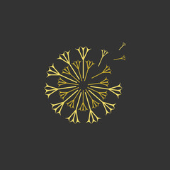 Dandelion logo concept. Simple and modern dandelion logo design.