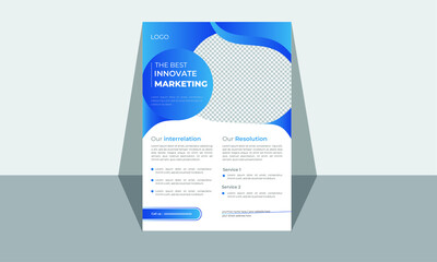 Creative Corporate & Business Flyer Brochure Template, poster flyer pamphlet brochure cover design layout, blue geometric shapes, Can be use for publishing, print and presentation.