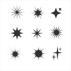 Fototapeta premium Star icons. Sparkles, shining burst. Vector symbols star isolated on white background