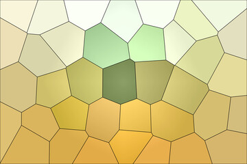 Translucent pastel yellow and green close up stained glass