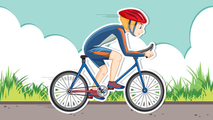 Thumbnail design with Cyclist riding a bicycle