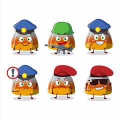A dedicated Police officer of gummy corn mascot design style