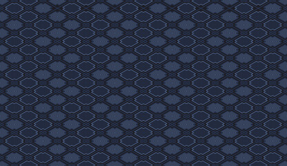 Abstract geometric seamless pattern with grid and line. Monochrome blue elements on indigo background. Vector illustration.For male shirt textile cloth silk scarf bandana wallpaper mobile case cover 