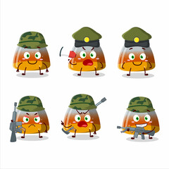 A charming soldier gummy corn cartoon picture bring a gun machine