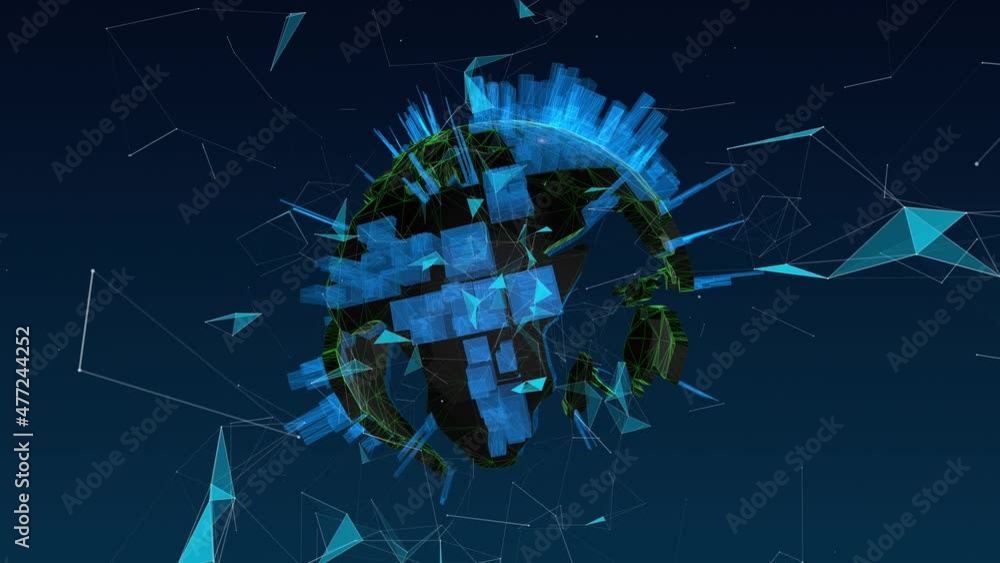 Poster global network connection and data connections concept. communication technology global world networ