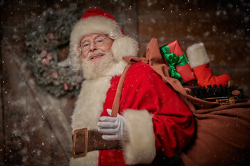 santa with bag of gifts