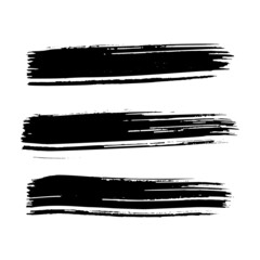 Black brush stroke on transparent background