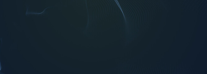 Creative abstract wave technology background with blue light digital effect particulars. 3d Render.	
